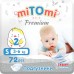 Подгузники miTOmi Premium, размер 2/S (3-6 кг), 72 шт. в упаковке
